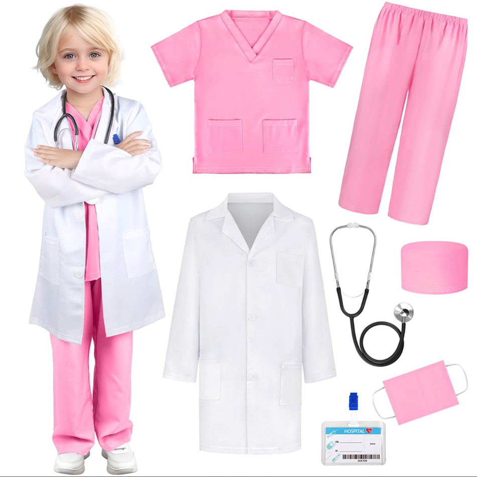 Lab Coat Medical - 7 sztuk/paczka Kid biały mundur medyczny