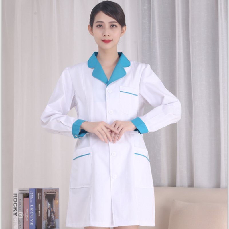 Lab Coat Medical - Białe uniformy pielęgniarskie z krótkim rękawem,